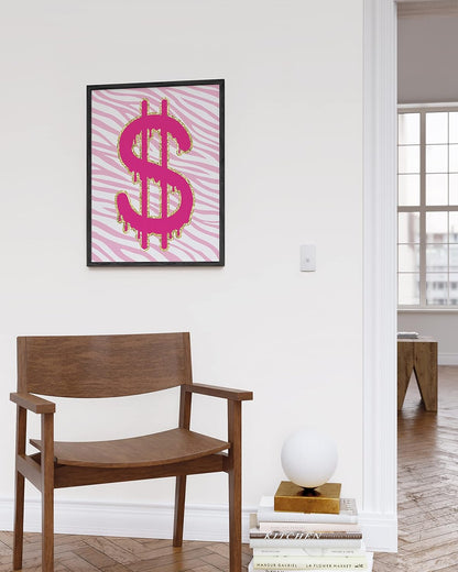 Pink Poster Preppy Wall Art - Cute Posters for Room Aesthetic, Trendy Artwork for Teen Girls Room, Preppy Paintings UNFRAMED 12”X16”