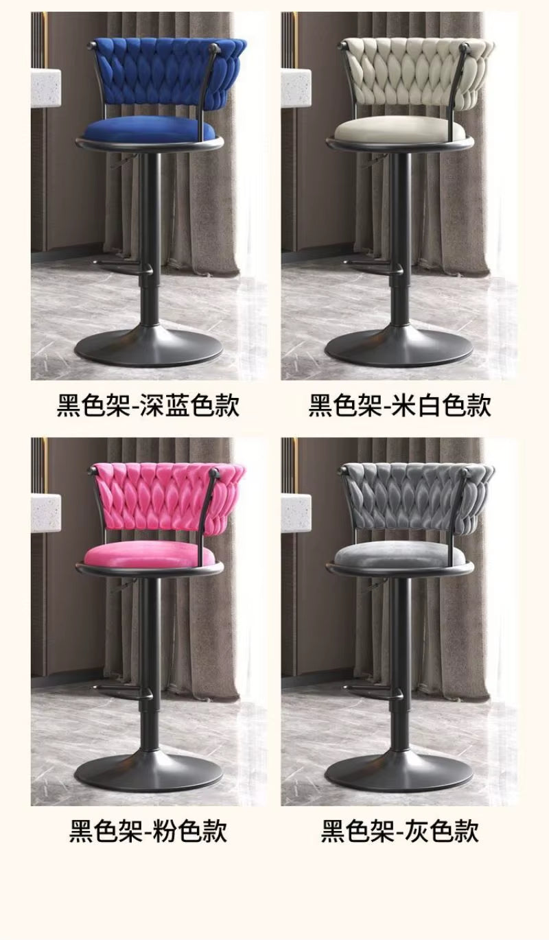 Bar Chair Swivel Leather Kitchen Velvet High Modern Cheap Stools Gold Tall Nordic Metal Luxury Home Bar Furniture for Bar Table