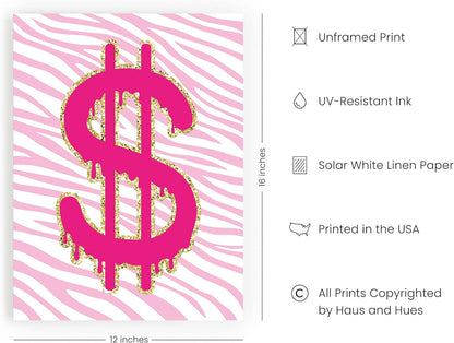 Pink Poster Preppy Wall Art - Cute Posters for Room Aesthetic, Trendy Artwork for Teen Girls Room, Preppy Paintings UNFRAMED 12”X16”