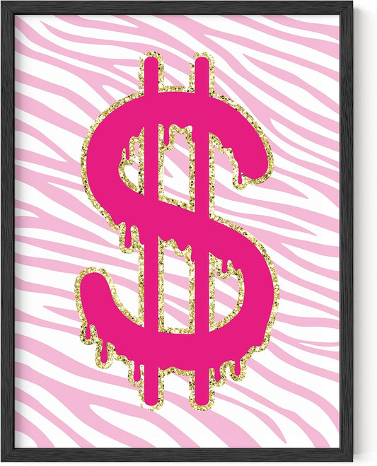 Pink Poster Preppy Wall Art - Cute Posters for Room Aesthetic, Trendy Artwork for Teen Girls Room, Preppy Paintings UNFRAMED 12”X16”