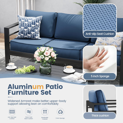 Aluminum Patio Furniture Set, Metal Patio Furniture Outdoor Couch, Aluminum Patio Chairs