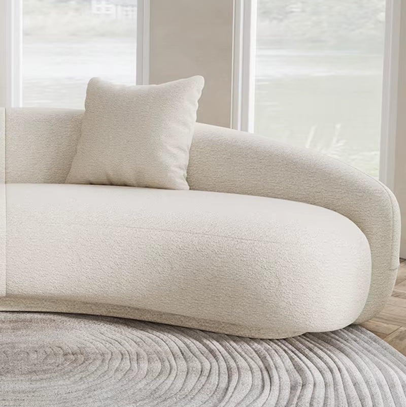 Italy Style Simple Design Special Shape Grey Fabric Sofas Set Velvet Modern European Curved Sofa