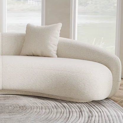 Italy Style Simple Design Special Shape Grey Fabric Sofas Set Velvet Modern European Curved Sofa