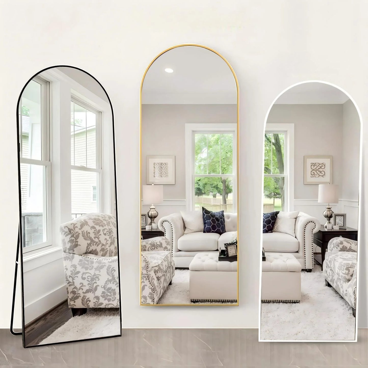 71"X 26" Oversized Full Length Mirror Arch Standing Floor Mirror Full Body Mirror, Gold