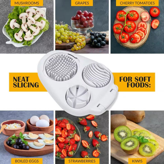 SliceMaster™ 3-in-1 Egg & Veggie Cutter – Precision Slicer for Eggs, Avocados, Fruits & More
