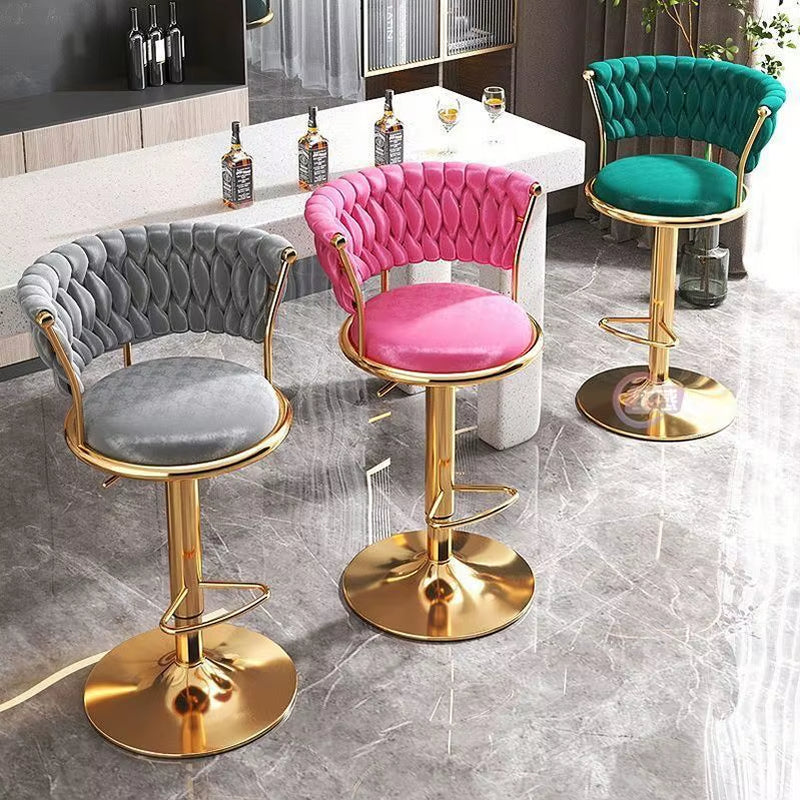 Bar Chair Swivel Leather Kitchen Velvet High Modern Cheap Stools Gold Tall Nordic Metal Luxury Home Bar Furniture for Bar Table