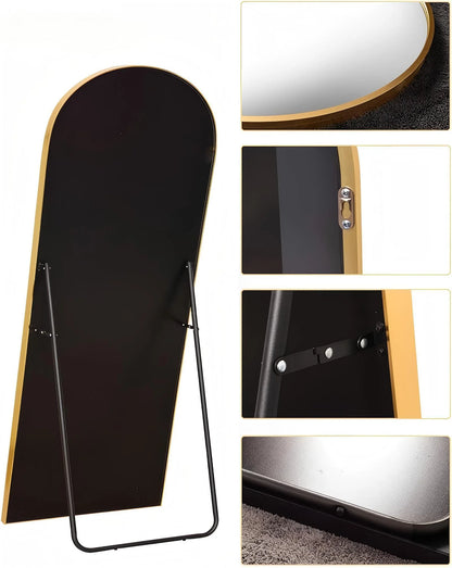 71"X 26" Oversized Full Length Mirror Arch Standing Floor Mirror Full Body Mirror, Gold