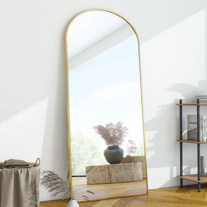 71"X 26" Oversized Full Length Mirror Arch Standing Floor Mirror Full Body Mirror, Gold