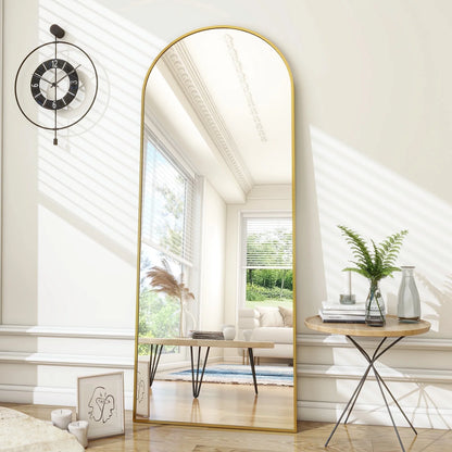 71"X 26" Oversized Full Length Mirror Arch Standing Floor Mirror Full Body Mirror, Gold