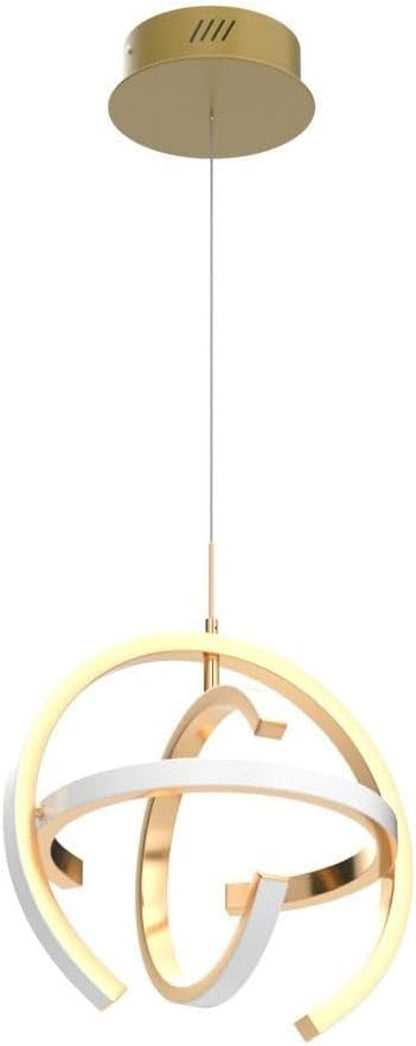 Modern LED Chandelier, Gold Globe Pendant Light Fixtures 4000K Dimmable Indoor Lights 19.2W for Dining Room Kitchen Island Bedroom Living Room Foyer