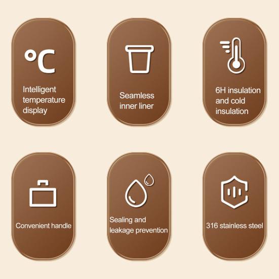 Smart Thermos Vacuum Flask with LED Display