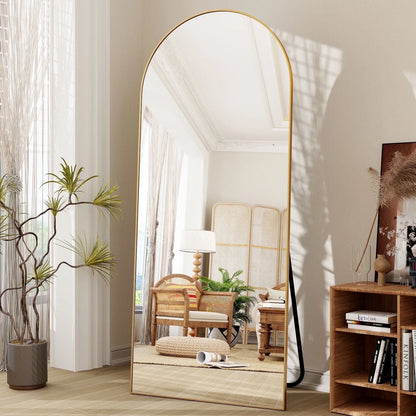 71"X 26" Oversized Full Length Mirror Arch Standing Floor Mirror Full Body Mirror, Gold
